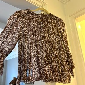 Velvet floral blouse
